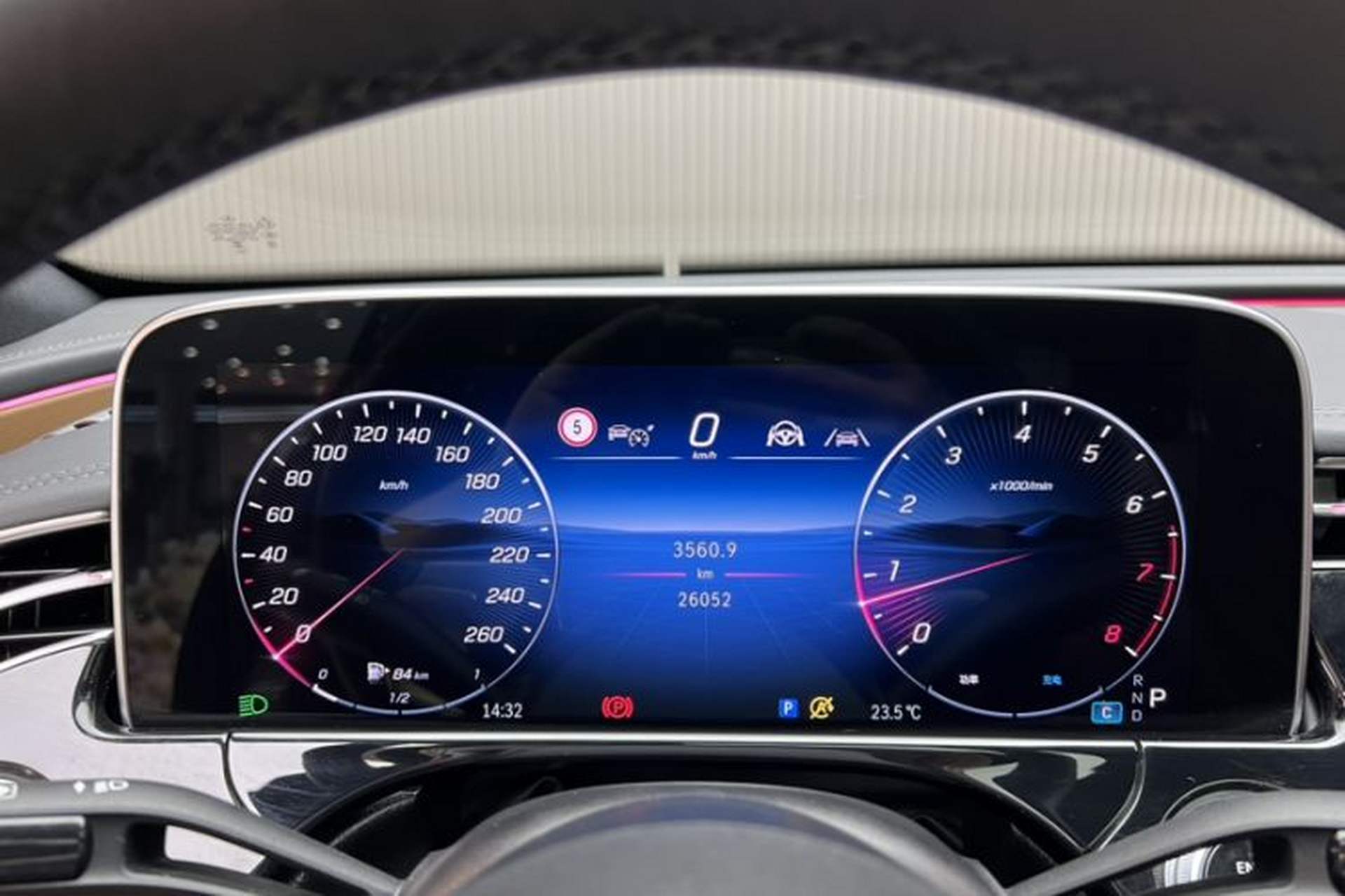 Used Mercedes-Benz E-Class 2024 E 300 L Luxury Model Odometer Close Up