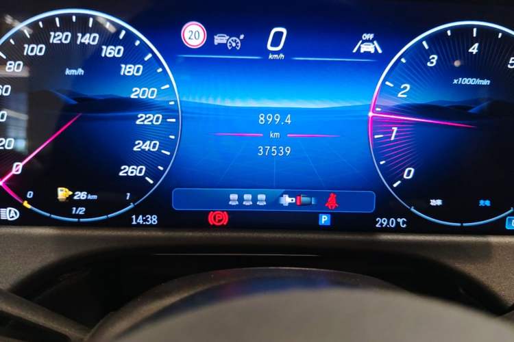 Used Mercedes-Benz E-Class 2024 E 300 L Stylish Model Odometer Close Up