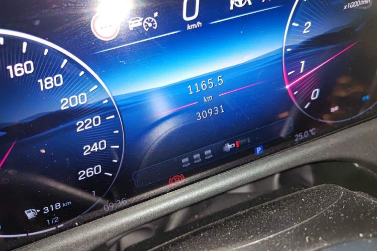 Used Mercedes-Benz E-Class 2024 E 300 L Stylish Model Odometer Close Up