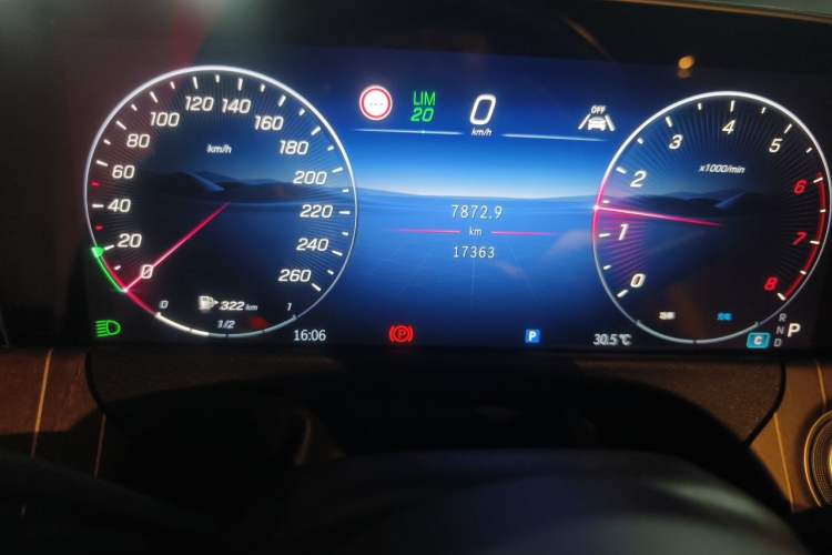 Used Mercedes-Benz E-Class 2024 E 300 L Stylish Model Odometer Close Up