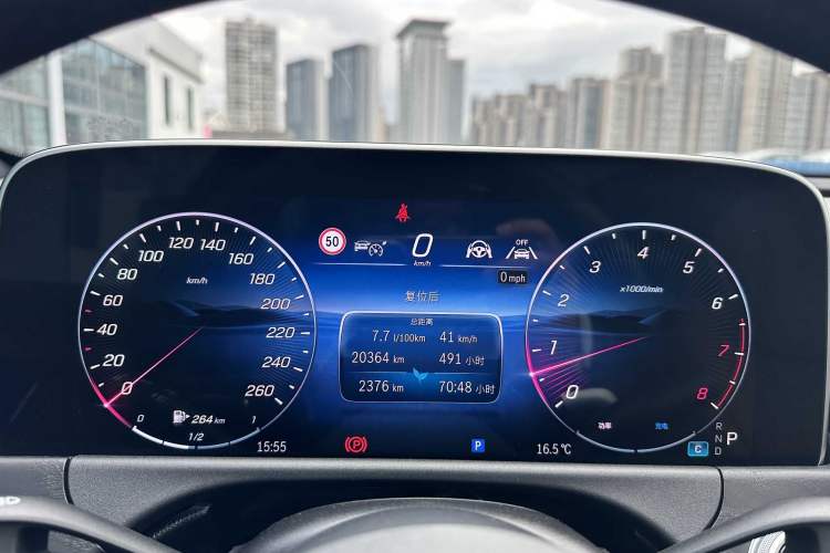 Used Mercedes-Benz E-Class 2025 E 300 L Stylish Model Odometer Close Up