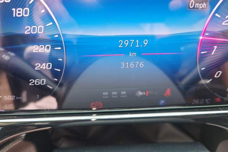 Used Mercedes-Benz E-Class 2025 E 300 L Luxury Model Odometer Close Up