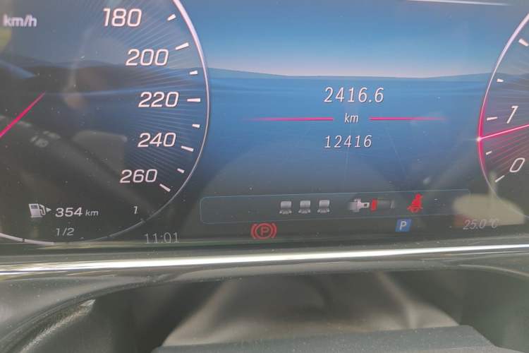 Used Mercedes-Benz E-Class 2025 E 300 L Luxury Model Odometer Close Up