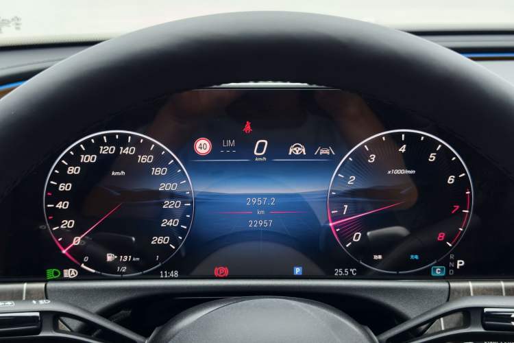Used Mercedes-Benz E-Class 2025 E 300 L Stylish Model Odometer Close Up
