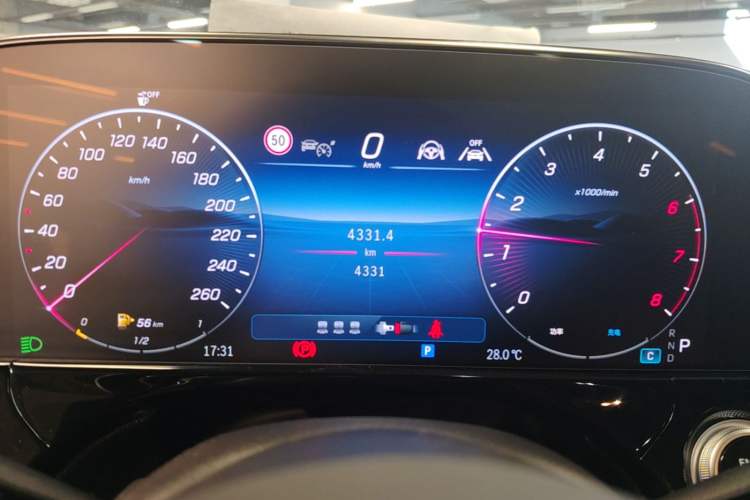 Used Mercedes-Benz E-Class 2026 E 300 L Luxury Odometer Close Up