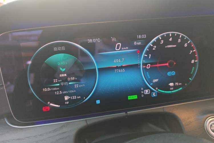 Used Mercedes-Benz E-Class New Energy 2021 E 350 e L Plug-in Hybrid Sports Sedan Odometer Close Up