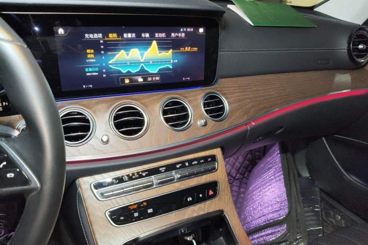 Used Mercedes-Benz E-Class New Energy 2021 E 350 e L Plug-in Hybrid Sedan Audio And AC Panel