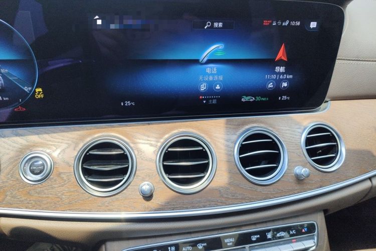 Used Mercedes-Benz E-Class New Energy 2022 Second Facelift E 350 e L Plug-in Hybrid Sports Sedan Audio And AC Panel