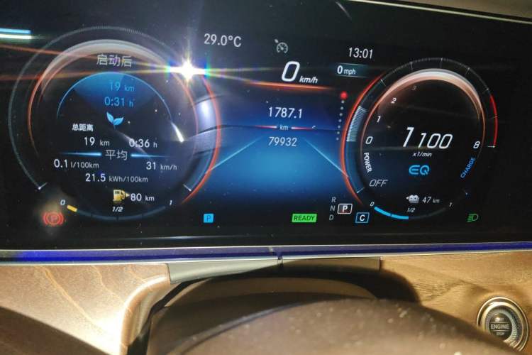 Used Mercedes-Benz E-Class New Energy 2022 E 350 e L Plug-in Hybrid Sedan Odometer Close Up