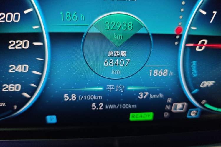 Used Mercedes-Benz E-Class New Energy 2022 Facelift E 350 e L Plug-in Hybrid Sedan Odometer Close Up
