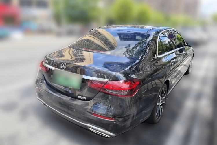 Used Mercedes-Benz E-Class New Energy 2022 Second Facelift E 350 e L Plug-in Hybrid Sports Sedan Rear Right 45 Deg