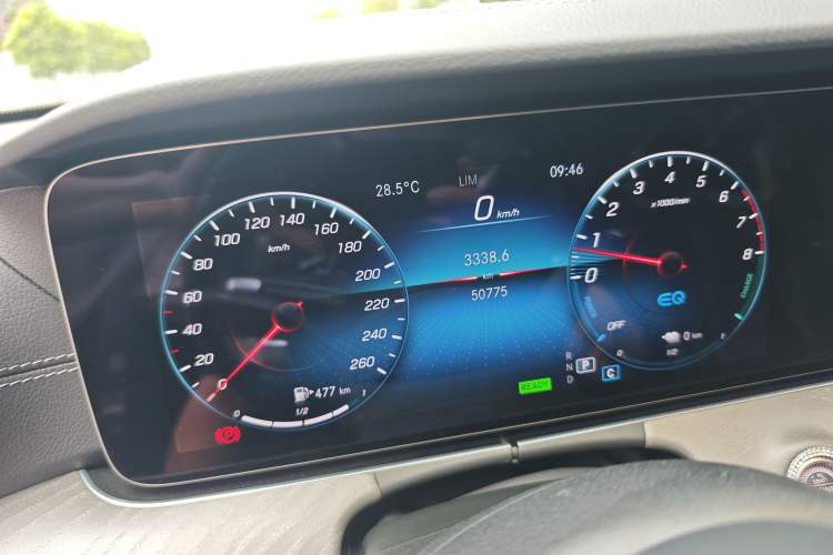 Used Mercedes-Benz E-Class New Energy 2022 E 350 e L Plug-in Hybrid Sports Sedan Odometer Close Up