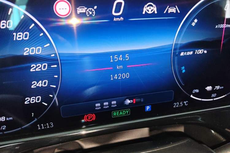 Used Mercedes-Benz E-Class New Energy 2024 E 350 e L Plug-in Hybrid Sedan Odometer Close Up