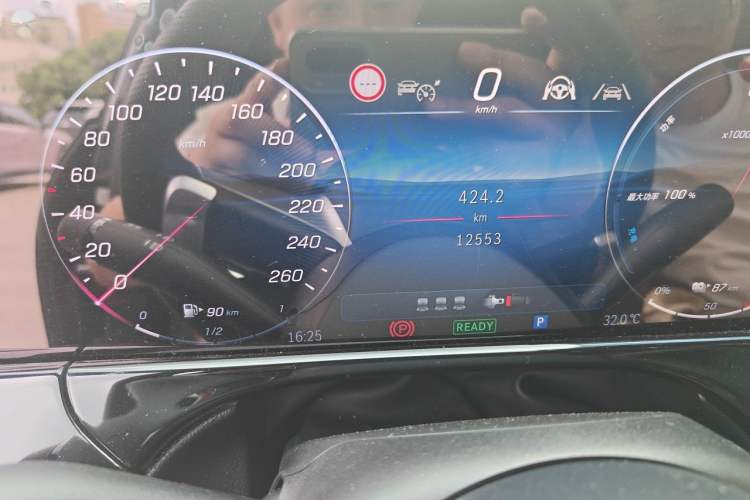 Used Mercedes-Benz E-Class New Energy 2024 E 350 e L Plug-in Hybrid Sports Sedan Odometer Close Up