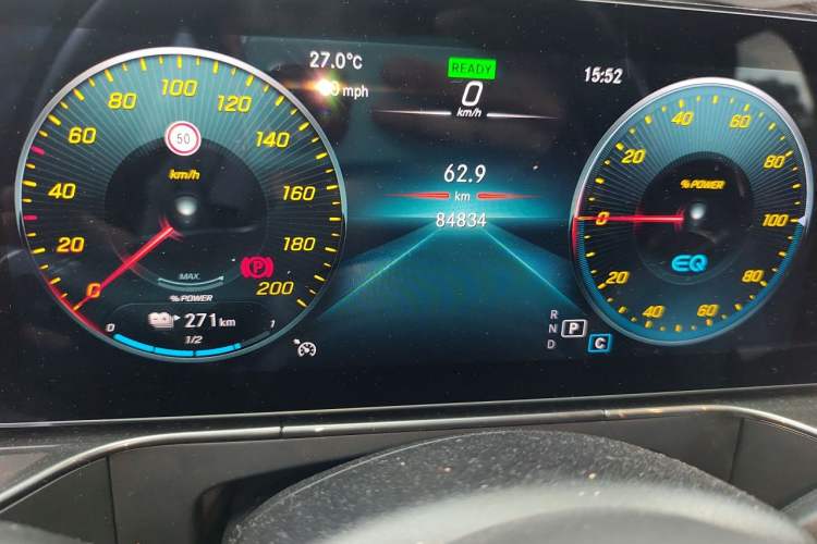Used Mercedes-Benz EQC 2020 EQC 350 4MATIC Odometer Close Up