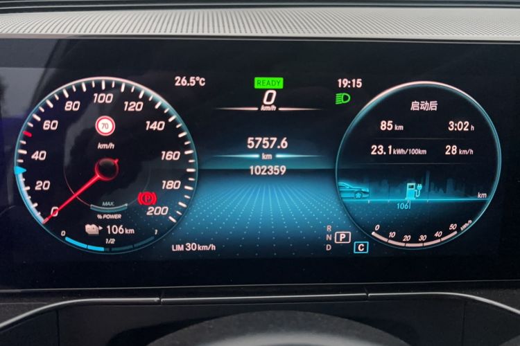 Used Mercedes-Benz EQC 2020 EQC 350 4MATIC Odometer Close Up