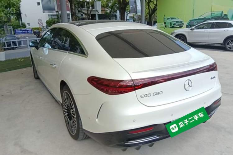 Used Mercedes-Benz EQS 2022 Updated 580 4MATIC Rear Left 45 Deg