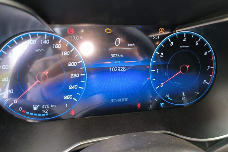 Used Mercedes-Benz GLC 2017 GLC 260 4MATIC Dynamic Edition Odometer Close Up