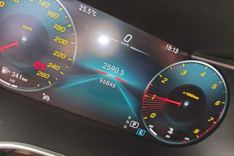 Used Mercedes-Benz GLC 2021 GLC 260 L 4MATIC Luxury Model Odometer Close Up