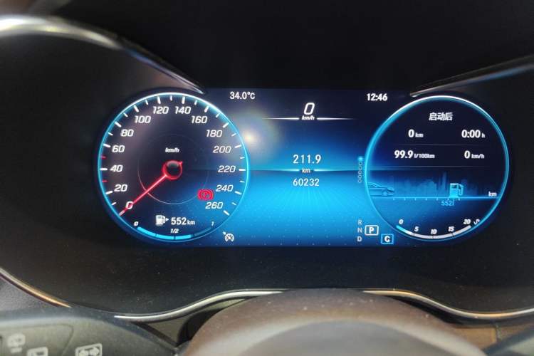 Used Mercedes-Benz GLC 2022 GLC 260 L 4MATIC Luxury Model Odometer Close Up