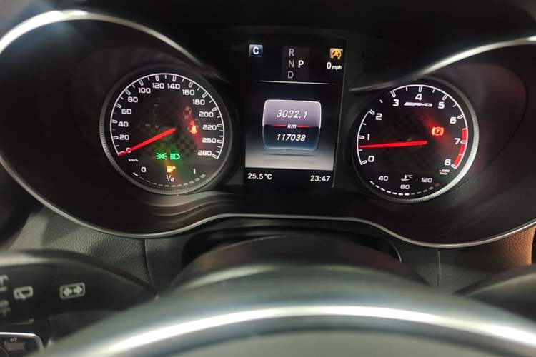 Used Mercedes-Benz GLC AMG 2017 AMG GLC 43 4MATIC Odometer Close Up