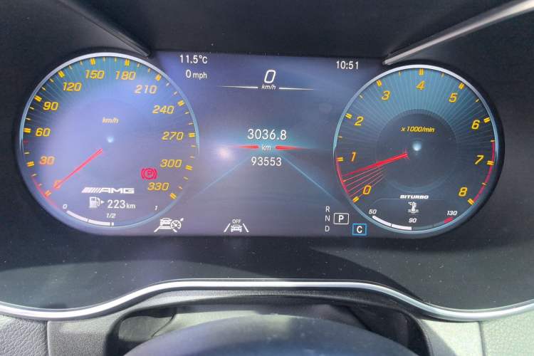 Used Mercedes-Benz GLC AMG 2020 AMG GLC 43 4MATIC Odometer Close Up