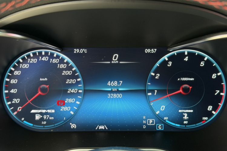 Used Mercedes-Benz GLC AMG 2020 AMG GLC 43 4MATIC Odometer Close Up