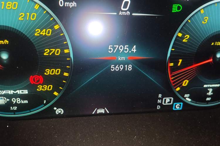 Used Mercedes-Benz GLC AMG 2020 AMG GLC 43 4MATIC Odometer Close Up