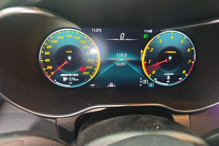 Used Mercedes-Benz GLC AMG 2020 AMG GLC 43 4MATIC Odometer Close Up