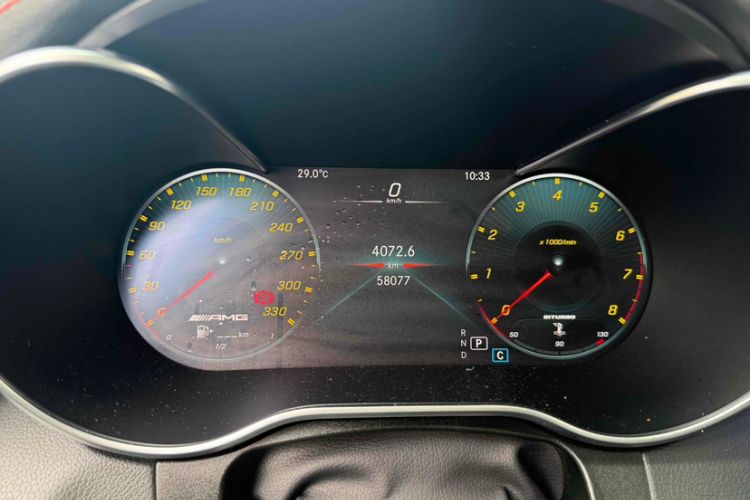 Used Mercedes-Benz GLC AMG 2020 AMG GLC 43 4MATIC Odometer Close Up