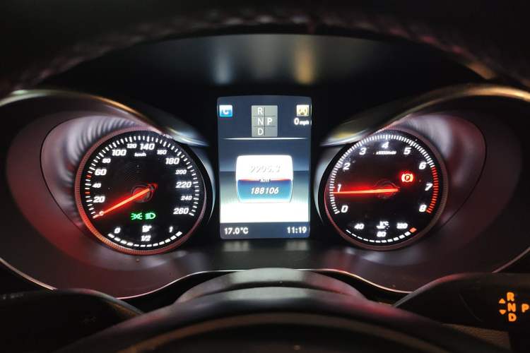 Used Mercedes-Benz GLC Coupe 2017 GLC 200 4MATIC Coupe SUV Odometer Close Up