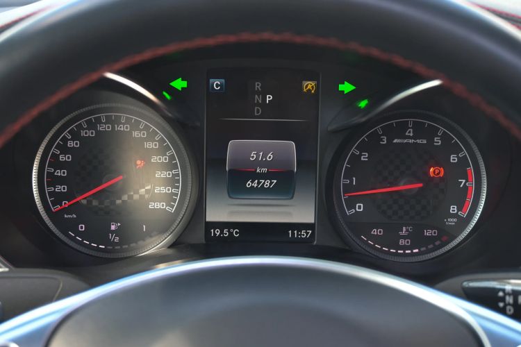 Used Mercedes-Benz GLC Coupe AMG 2017 AMG GLC 43 4MATIC Coupe SUV Odometer Close Up