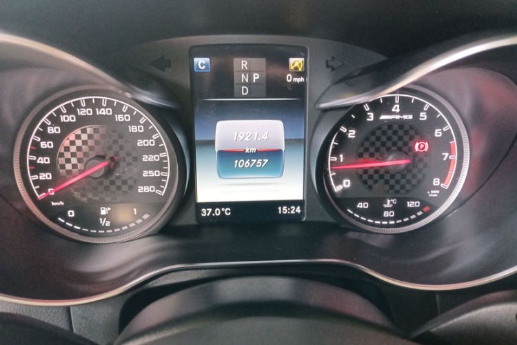 Used Mercedes-Benz GLC Coupe AMG 2017 AMG GLC 43 4MATIC Coupe SUV Odometer Close Up