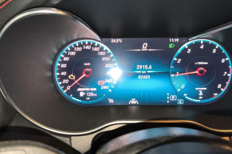Used Mercedes-Benz GLC Coupe AMG 2020 AMG GLC 43 4MATIC Coupe SUV Odometer Close Up
