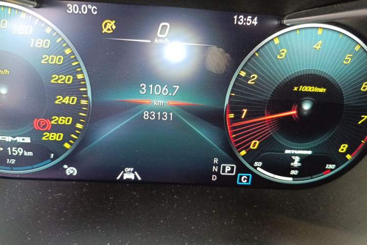 Used Mercedes-Benz GLC Coupe AMG 2020 AMG GLC 43 4MATIC Coupe SUV Odometer Close Up