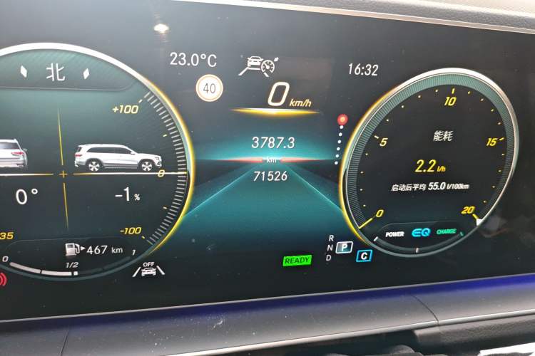 Used Mercedes-Benz GLS 2021 GLS 450 4MATIC Stylish Model Odometer Close Up