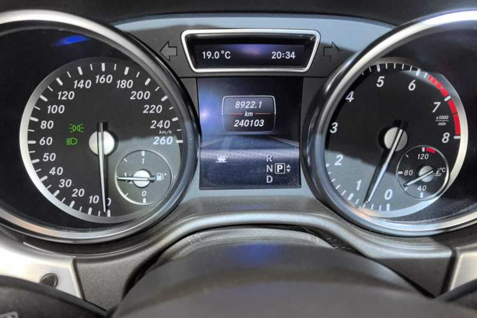Used Mercedes-Benz M-Class 2012 ML 300 Odometer Close Up