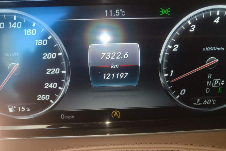 Used Mercedes-Benz Maybach S-Class 2015 S 400 4MATIC Odometer Close Up
