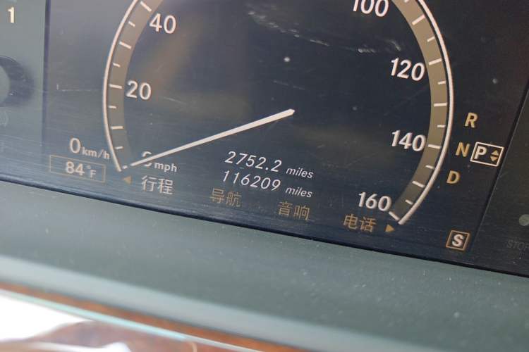 Used Mercedes-Benz S-Class  Odometer Close Up