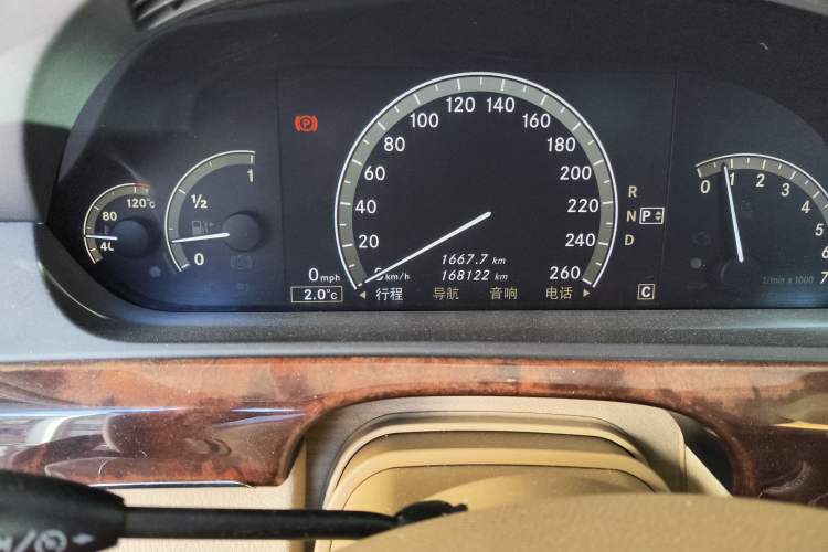Used Mercedes-Benz S-Class 2008 S 350 L Luxury Model Odometer Close Up