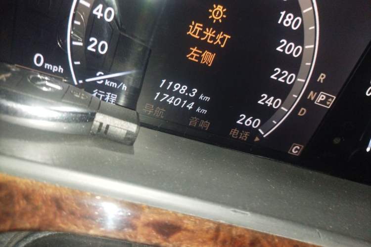 Used Mercedes-Benz S-Class  Odometer Close Up