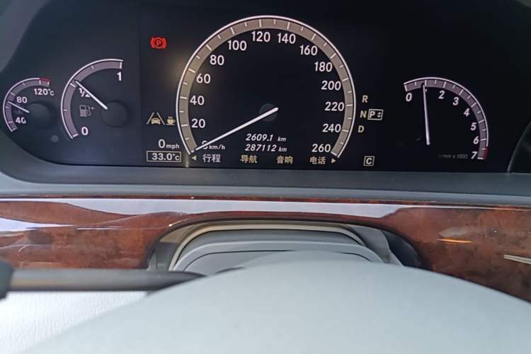 Used Mercedes-Benz S-Class 2010 S 350 L Luxury Model Odometer Close Up