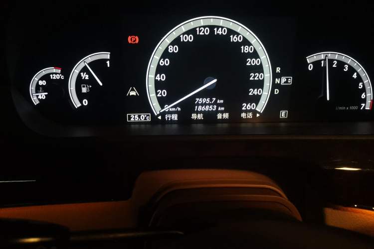 Used Mercedes-Benz S-Class  Odometer Close Up