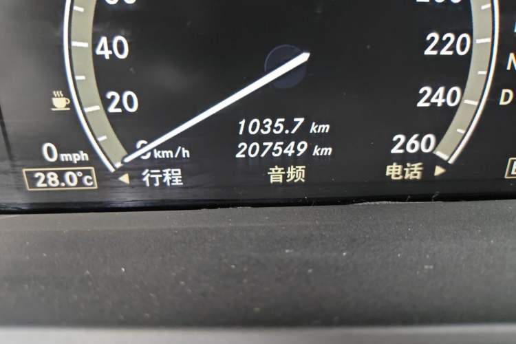 Used Mercedes-Benz S-Class  Odometer Close Up