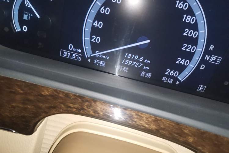 Used Mercedes-Benz S-Class 2012 S 300 L Business-Class Grand Edition Odometer Close Up
