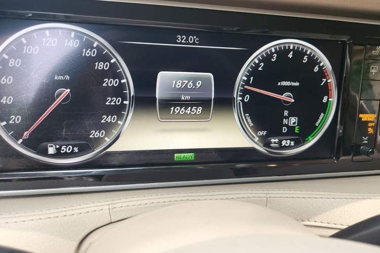 Used Mercedes-Benz S-Class  Odometer Close Up