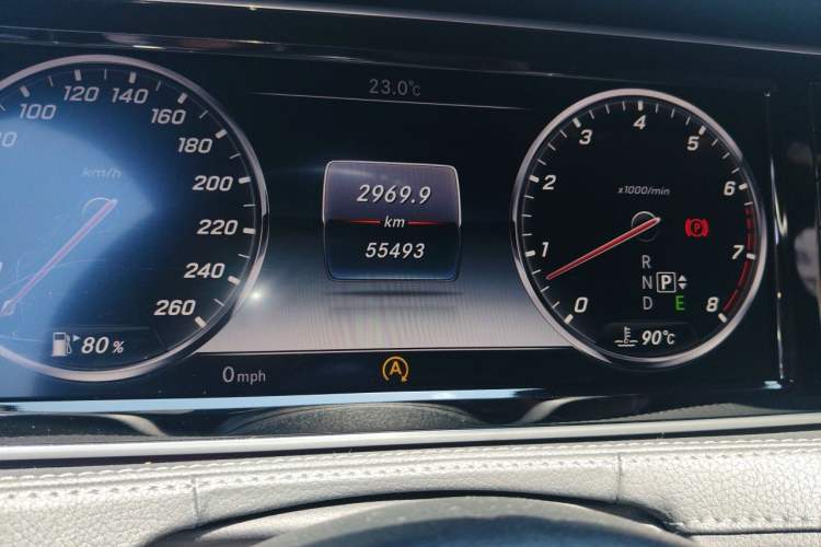 Used Mercedes-Benz S-Class 2014 S 320 L Luxury Model Odometer Close Up