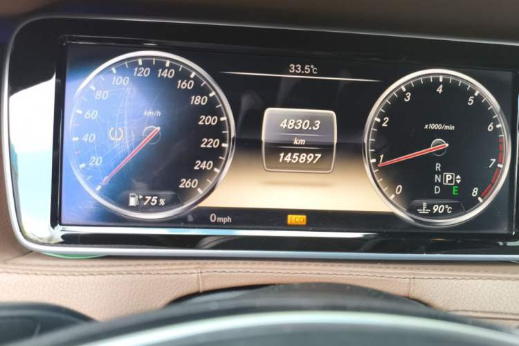 Used Mercedes-Benz S-Class 2014 S 400 L Prestige Edition Odometer Close Up