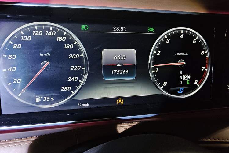 Used Mercedes-Benz S-Class 2014 S 600 L Odometer Close Up