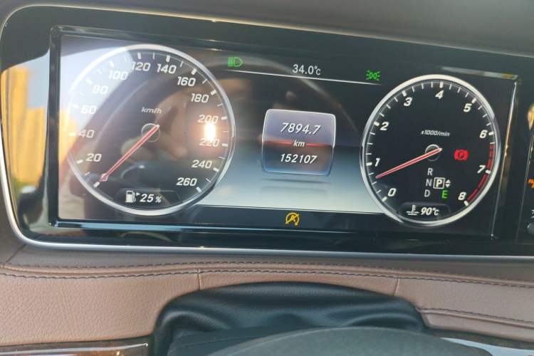 Used Mercedes-Benz S-Class 2014 S 320 L Luxury Model Odometer Close Up